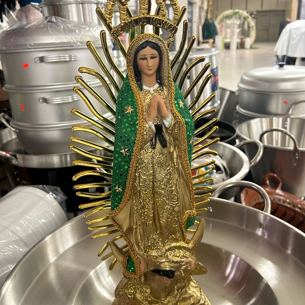Gold and Green Religious Figurine